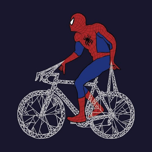 Герои комиксов на велосипедах