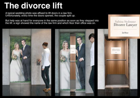 Самые изобретательные рекламы на лифтах